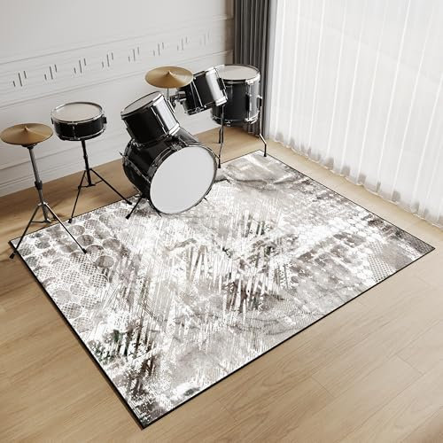 Z·Bling Schlagzeugteppich Rechteckig 160x190cm,Schlagzeug Teppich rutschfest,Schallschutz Teppich für e Drumset,Schlagzeug Elektronisch,Drum Kit,Klavier (Mehrfarbig 6)