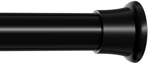 1PCS Extendable Curtain Pole 76-160cm Black Tension Rod Shower Curtain Pole | Adjustable Spring Tension Rod Tension Rods for Curtains Shower Pole for Bathroom, Kitchen and Bedroom