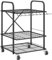 Outsunny Organisateur d'outils de Jardin avec 9 Crochets, Support à Outils de Jardin 40 Compartiments, Porte-Outils de Garage en métal sur roulettes pour sécateurs, pelles, râteaux, Noir