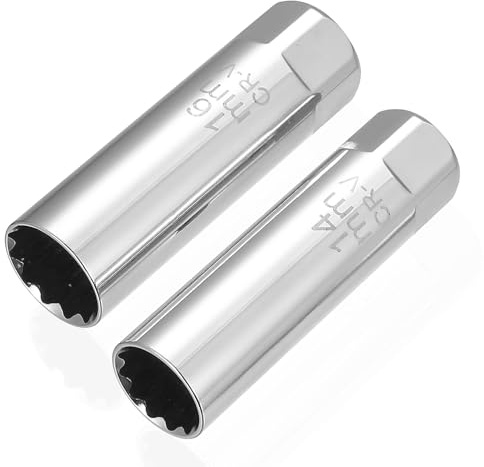 2 Stück Zündkerzenschlüssel 16mm und 14mm, Zündkerzen Nuss, Zünkerzenschlüsse, Universal Flexible Federklammer Zündkerzenstecker Zündkerzenschlüssel Werkzeuge für Autoreparaturen