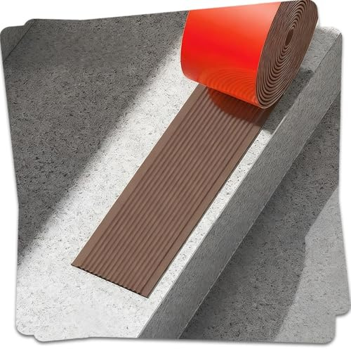 HOUKOIKBUG PVC Perfil De Borde De Escalera Autoadhesivo, Perfil Antideslizante para Escalones, Protección De Bordes De Escaleras, para Exteriores Interiores(Brown,8cm/3 1/5in)