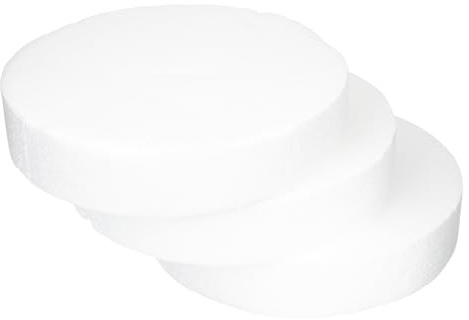 Toyvian Dischi di Schiuma Rotondi per Decorazioni Fai da Te Set da 3 Pezzi Ø 250Mm Spessore 50Mm Blocchi di Gommapiuma Artigianale per Composizioni Floreali Centrotavola e