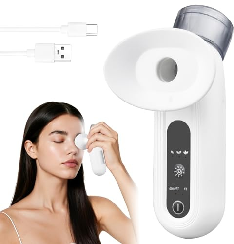 Nano máquina de vapor de ojos para cara seca, nano pulverizador de niebla de ojos con calor y modos de compresión fría, vaporizador de ojos recargable adecuado para el cuidado de la piel facial