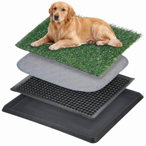 Dog Toilet Tray with Washable Pee Pad and Artificial Grass Dog Grass Toilet