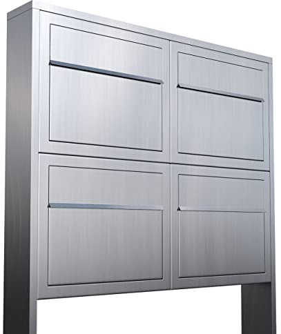 Briefkastenanlage Elegance for Four Edelstahl, Design Briefkasten Edelstahl