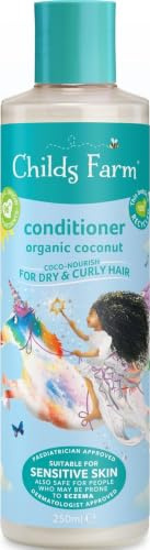 Childs Farm | Kids Coco-Nutriish Dietioner | Ekologisk kokosnöt | Torr, Curly & Coily Hair | Villkor & Mat | Lämplig för stekt, känslig och eksem på hud och hårbotten | 250 ml