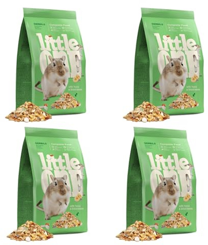 Little One Gerbilli | Confezione da 4 | 4 x 400 g | Alimento completo per Gerbilli | Soddisfa tutti i requisiti di Proteine, Grassi, Carboidrati, Minerali e Vitamine