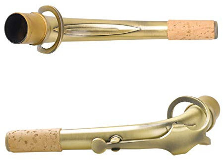 Sassofono Contralto Curvo Collo in Ottone Mi Bemolle con Gomito 24 5mm Ugello Imbottitura in Pelle Professionale Isolante Termico Vintage Compatibile con Sassofoni Alto Ideale per