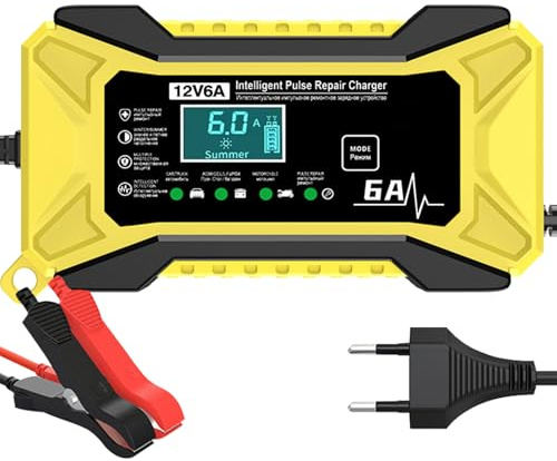 Yplkm Cargador de Batería de Coche,Portátil 12V Mantenedor Inteligente De Acumulador - Accesorios Electrónicos Automotrices para Vehículos Marinos E Industriales
