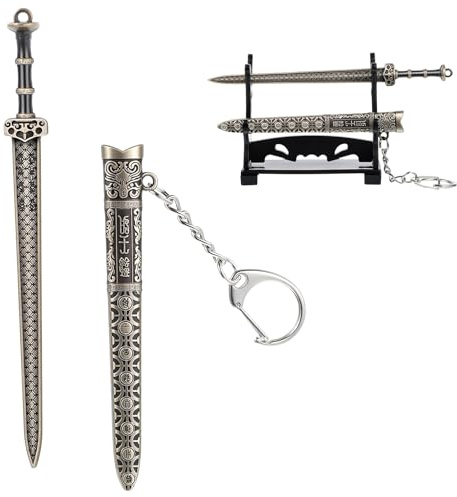 QFGasre Ancient Sword Letter Opener with Sheath and Display Stand Decorative Letter Openers Sword Desk Decor Office Mail Opener Knife Metal Plated Envelope Slitter for Office Daily Mail Supplies