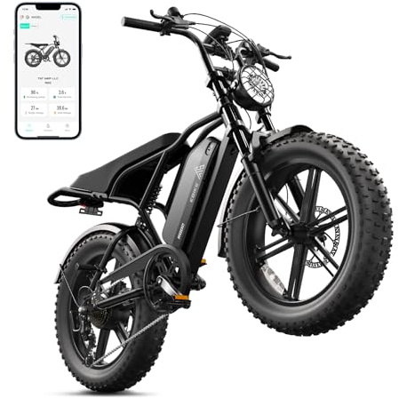 TST Electric Bike for Adults,Ebike with 48V/15AH Removable Waterproof Battery, 20 x4.0 All-Terrain Tires,Electric Bike with Multiple Performance Modes, Fat Tire Ebike Hydraulic Suspension 7-Speed