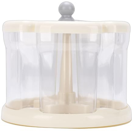 CHICIRIS Roterande Risdispenser Lufttät 360° Matförvaring för Kök eller Skafferi 5 Galler PP PET 25x22cm (Grå)