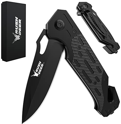 Rush Deer RG10 Folding Knife, Pocket Knife with Stainless Steel Blade and Perfect for Survival, Hiking, Camping, Fishing, Kitchen, Work, Indoor and Outdoor Activities,Great Gifts for Men & Women.