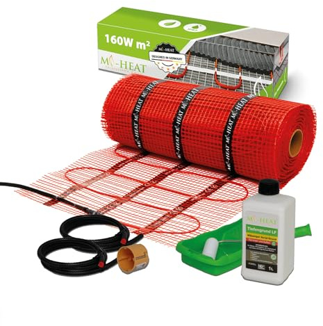 Elektrisk golvvärme, badrum, 10,0 m², 160 W/m²