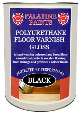 Palatine PaintsProtected By Performance Polyurethane Floor Varnish Gloss - Coloured transparent hard wearing varnish (Walnut, 5 Litre)