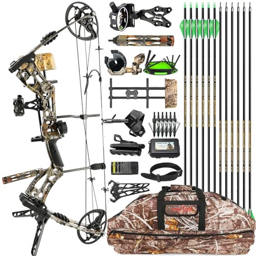 surwolf Compoundbogen Set 30-70 lbs Bogenschießen für Erwachsene Anfänger, Jagdbogen Pfeile Set Sportbogen Jagd Bogen (Camo Set 2)
