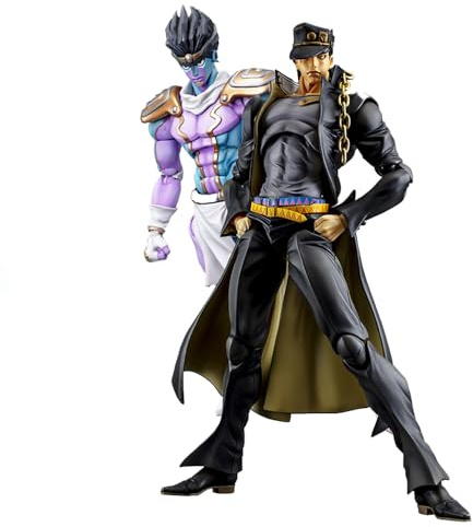 Star Platinum Lot de 2 Figurines d'action JoJo Statue Modèle Ornement de Bureau Objet de Collection Figurines Jouets en boîte 17 cm + 25 cm