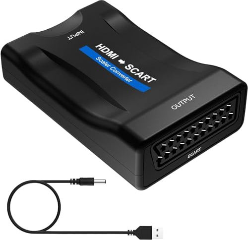 HDMI to SCART Converter Adapter, 1080P HDMI Input SCART Output Adaptor for SKY Blu-Ray Player HDTV DVD PS3 PS4 Xbox PC KK's