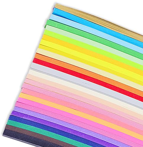 Tabanzhe Quilling Paper Kit - Comprehensive Set of 27 Colorful Quilling Paper Strips,Stars Papers Strips for Arts DIY Craft Projects, Includes 1030 Pieces of Quilling Folding Paper