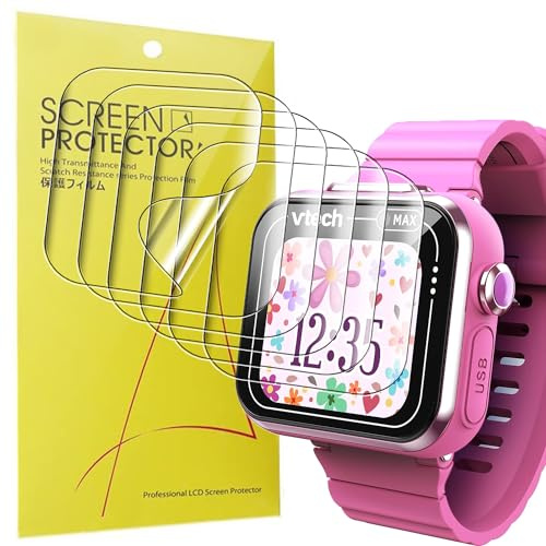 Blueshaweu Schutzfolie Kompatibel für VTech KidiZoom Smartwatch MAX, HD klar Flexible TPU Displayschutzfolie [6 Stück] für VTech KidiZoom Smart Watch MAX (transparent)