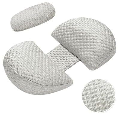 SWZEC Schlafhimmel - Orthopädisches Schwangerschaftskissen (Grau)