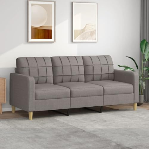 Willood Sofá de 3 plazas de Tela Gris Taupe 180 cm