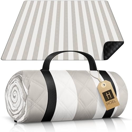 HOEL Picknickdecke 200x200 cm wasserabweisend + isoliert - Strandmatte gepolstert XXL - Picknickdecken - Outdoor Stranddecke für Picknick Camping Strand - Picnic Blanket