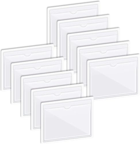 Windscreen Sticker & Parking Permit Holder for Car 10-Pack Self-Adhesive Parking Ticket Holder - Waterproof, Transparent Sleeve for Tickets, Disabled Cards, Notes