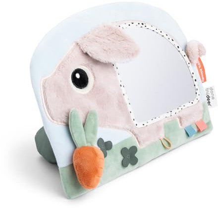 Done by Deer Boden Spiel-Spiegel Pigee - Bauchlage Spielzeug mit verspielte Kontraste für sensorische Erkundung und visuelle Stimulation - Spielzeug Baby ab 0 Monaten, Baby Aktivitätsspielzeug