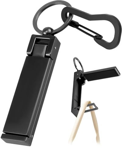 eModwey Taschenhalter für Tisch, Handtaschenhalter Haken aus Metall, mit Antirutsch-Beschichtung und Karabinerhaken, Universell einsetzbar für Damen- und Herrentaschen, Silbergrau