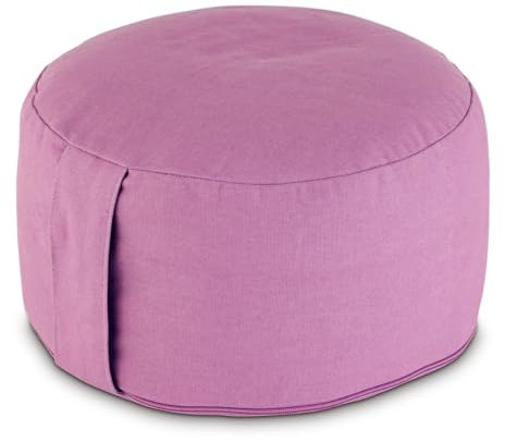 Amago home Yogakissen Meditationskissen Augenkissen Sitzkissen rund ø31xH20cm Bezug waschbar Farbe lila - Orchidee