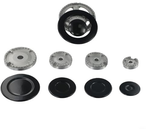 Juego de tapas para quemador de estufa de gas de 5.1/3.93/2.95/2.16 pulgadas, piezas de repuesto para difusor de llama para campana extractora de cocina, colección de cubiertas de corona de cocina de