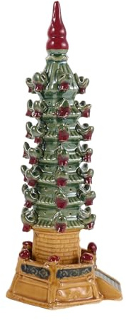 Cabilock Ceramic Wenchang Tower Sculpture Mini Tower Figurine with 7-level Structure and Bonsai Elements, Classic Chinese Style Ornament for Living Room Decoration to Promote Academic