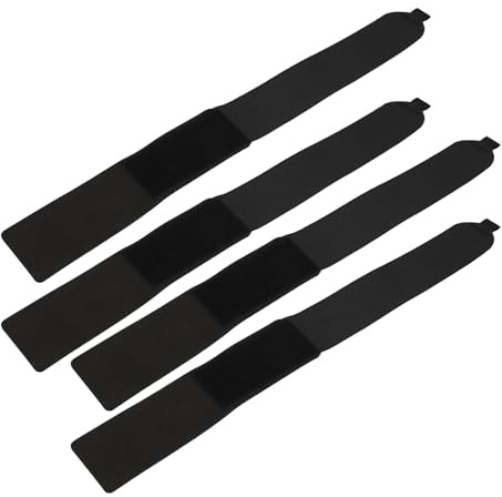 HOMOBABE 4 Correas de Fijación para Esquís de Nailon Negro, Ajustables y Resistentes, Bandas de Sujeción para Snowboard, Kit de 4 Unidades para Transporte Seguro en Deportes de Invierno