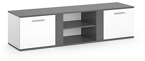 Vicco Meuble TV Novelli, Anthracite, 155x41cm, pour Une Utilisation comme Meuble TV avec Plusieurs Surfaces de Rangement