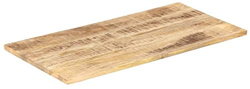Tidyard Mangoholz Massiv Tischplatte Massivholzplatte Holzplatte Ersatztischplatte Holz Platte für Esstisch Esszimmertisch 25-27mm 120x60cm