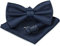 URAQT Fliege Herren, 3-teiliges Klassische Einfarbig Fliegen mit Einstecktuch Manschettenknöpfe für Männer, Smoking Fliege Schleife mit Haken, Schmale Bow Tie für Hochzeit Party (Navy blau)