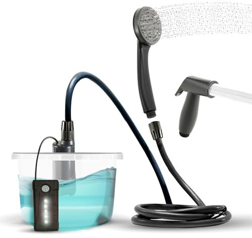 Colapz USB Wiederaufladbare Campingdusche – Tragbare Outdoor Dusche für Camping, Zelt, Wohnmobil & Caravan – Haustierfreundlich, LED, Wasserdruck, Tragetasche inklusive