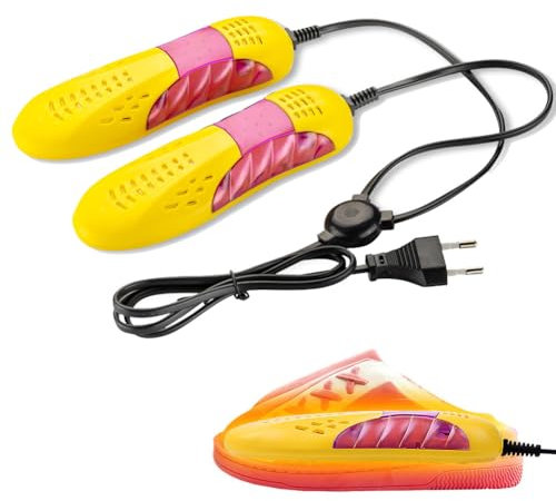 Asciuga Scarpe, Scalda Scarpe, Asciuga Stivali, Scalda e Asciuga Scarpe, Asciuga Scarpe Elettrico, Portatile Dispositivo Deodorante Scarpa Rimuovere l'umidità Dispositivo Asciugatrice, Giallo