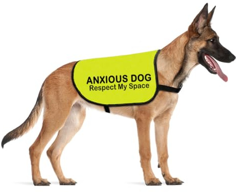 CENWA Anxious Dog Respect My Space Dog Jacket Vest Alert Slogan Warning Vest Rescue Dogs Anxious Dogs Gift (Anxious Space L)