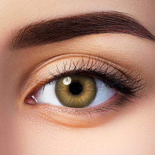 Aricona Farbige Kontaktlinsen mit Stärke, Honig-Braun, -3,50 Dioptrien, Brillante Augenfarbe & klare Sicht mit den natürlichen Farblinsen für Brillenträger mit Premium Hydrogel