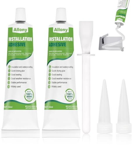 Allony Adhesivo de Montaje, No es Necesario Perforar Agujeros Pegamento Fuerte, No Mas Clavos Extrafuerte Pared, Adhesivo sin Perforaciones Para Todos Los Materiales de Interior y Exterior