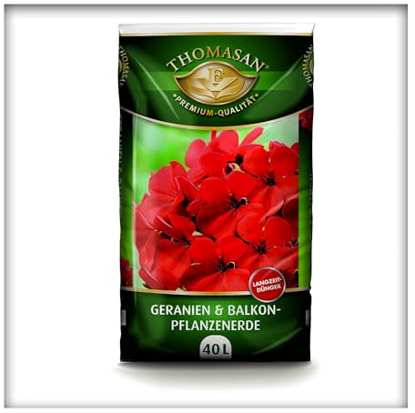Geranien- & Balkonpflanzenerde 40 L, für Balkonkästen, Schalen oder Kübeln auf dem Balkon, der Terrasse und im Garten