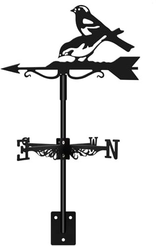 Birds Weather Vane - Retro Cockerel Weathervane Silhouette - Decorative Wind Direction Indicator for Outdoor Farm
