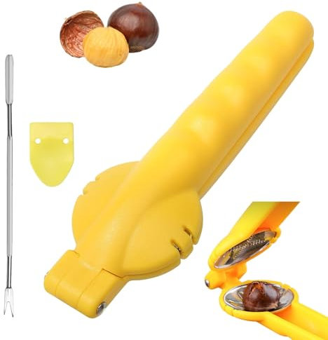 Maronizange Edelstahl,Kastanien Schneider,Maronen Schneider,Maronen Messer,Maroni Schneider,Chestnut Opener,Maronenschneider,Kastanien Clip,Kastanienklammer Für Walnüsse, Kastanien, Nüsse (Gelb)