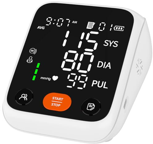 Blood Pressure Monitors Large Cuff 2025 Upgraded, Blood Pressure Machine - Medical BP Monitor Upper Arm BP Cuff for Home Use,Heart Rate | 2x199 Memory Hypertension Monitor, Cuff 22-42cm LED Display