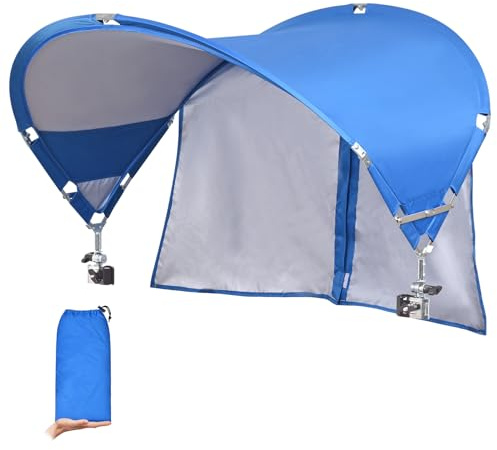 XL Universal Chair Canopy Umbrella, UPF 50+ Foldable Sun Shade Attachment with Adjustable Clamp, Fits Most Brands’ Beach, Camping, Lawn, Tanning, Zero Gravity, Lounge & Fishing Chairs