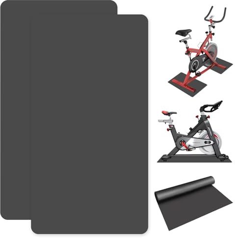 GOEDCH Lot de 2 tapis de protection de sol pour tapis de course : 2 pièces 60 x 30 cm, tapis de protection du sol pour équipement de fitness, tapis de course antidérapant de 3 mm, tapis de protection