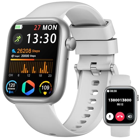 Reloj Inteligente Mujer Hombre, 1.83 Smartwatch con Llamadas Bluetooth/Presión Arterial/Pulsómetro/Monitor de Sueño, Podómetro, 123 Modo Deportivo, Impermeable IP68 Pulsera Actividad para Android iOS