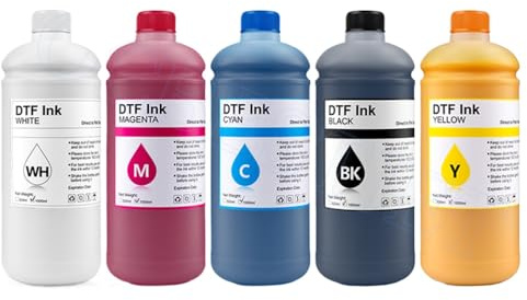 Tinta DTF 1000ML 5 Tinta de Transferencia de película Pet Compatible con 1430 L800 L1800 1390 I3200 impresión y Transferencia de película Pet